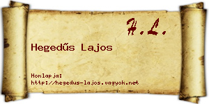 Hegedűs Lajos névjegykártya