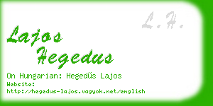 lajos hegedus business card